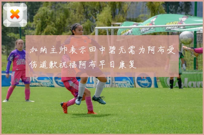 加纳主帅表示田中碧无需为阿布受伤道歉祝福阿布早日康复